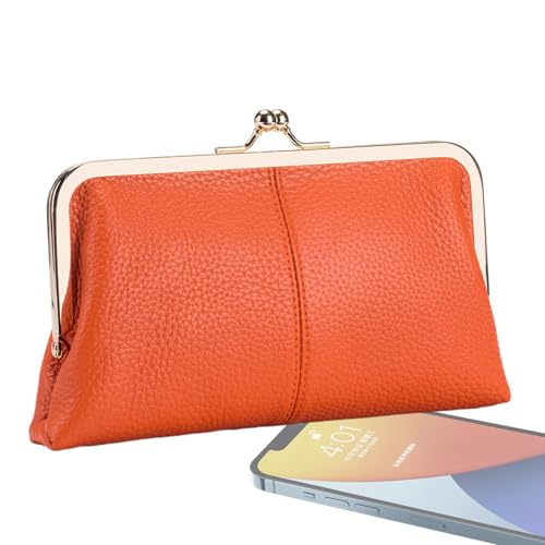 Kunstleder-Münzbeutel Kiss Lock – Kleingeldbeutel aus PU-Leder mit Kiss Lock, Geldbörse mit Blumenmuster | Münztasche mit doppeltem Verschluss, Geldbörse aus PU-Leder, Münzhalter-Geldbörse für Damen von LearnLyrics