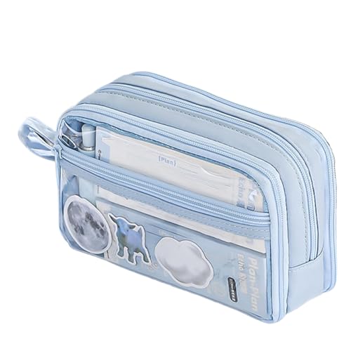 LearnLyrics Bleistiftbeutel, Bleistiftbeutel - Tragbare große Bleistifttasche mit Fächern | Bleistift-Organizer, Schreibwaren-Aufbewahrungstasche für Teenager, Mädchen, Erwachsene, für Bleistifte, von LearnLyrics