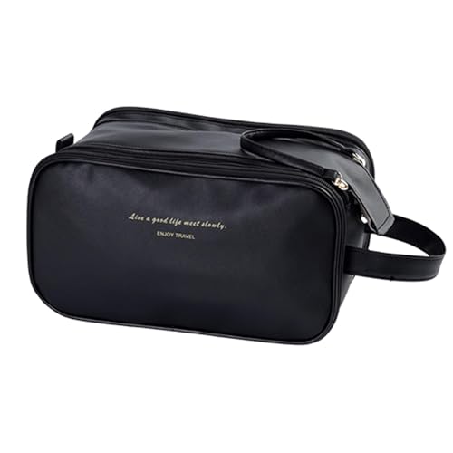 LearnLyrics Cosmetic Bag, Makeup Case, Versatile Cosmetic Travel Bag, Waterproof Large Capacity Makeup Organizer, Multi-Compartment Makeup Bag with Handle, Toiletry Bags for Women Shower, Schwarz , von LearnLyrics