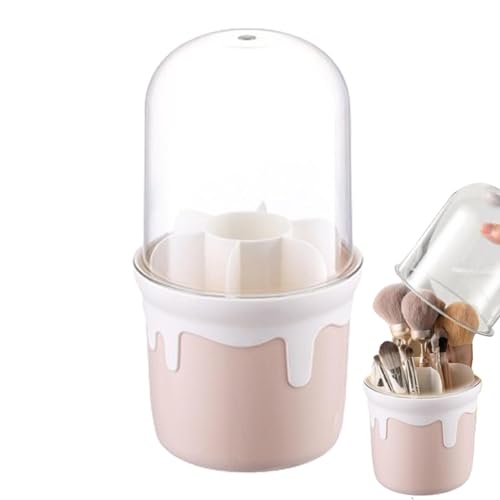 LearnLyrics Drehbarer Make-up-Pinselhalter, drehbarer Make-up-Organizer, Aufbewahrungsbox, drehbar – staubdichte Aufbewahrungstasche für Make-up-Pinsel, Mascara, von LearnLyrics