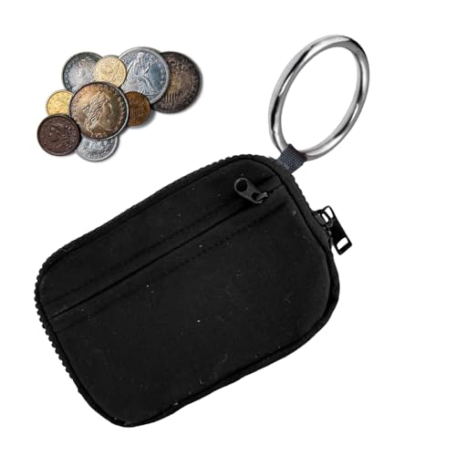 Geldbörse mit Schlüsselanhänger, kleine Geldbörse mit Reißverschluss - Kartenetui mit Reißverschluss und Ausweisfenster | Kartenetui mit und Ausweisfenster, Portemonnaie von LearnLyrics