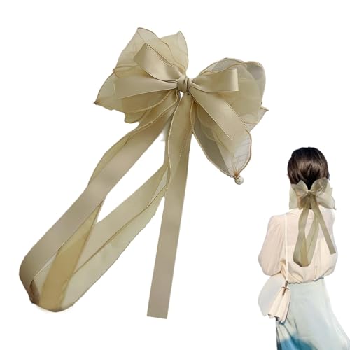 LearnLyrics Große Haarschleifen für Damen, Haarschleifen aus Band | großer Haarschleifen aus modischem Band, Haar-Accessoires, langer Schwanz, für Partys von LearnLyrics
