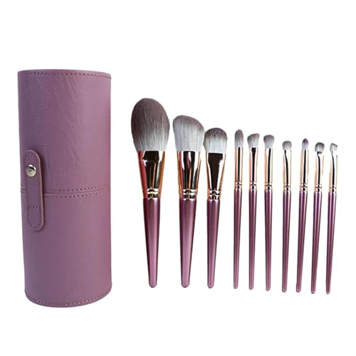 LearnLyrics Make-up-Künstler-Pinsel, Make-up-Pinsel-Set, Set mit 10 Rouge-Make-up-Pinseln, Professionelle Tierhaar-Misch-Concealer-Pinsel mit Organizer-Tasche für Frauen und Erwachsene von LearnLyrics