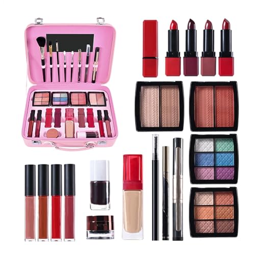 LearnLyrics Make-up-Set für Teenager, großes Fassungsvermögen, Kosmetik-Set mit wiederverwendbarem Etui, Make-up-Kit – Verkleidungszubehör mit Lidschatten, wasserdichte Make-up-Paletten für Anfänger von LearnLyrics