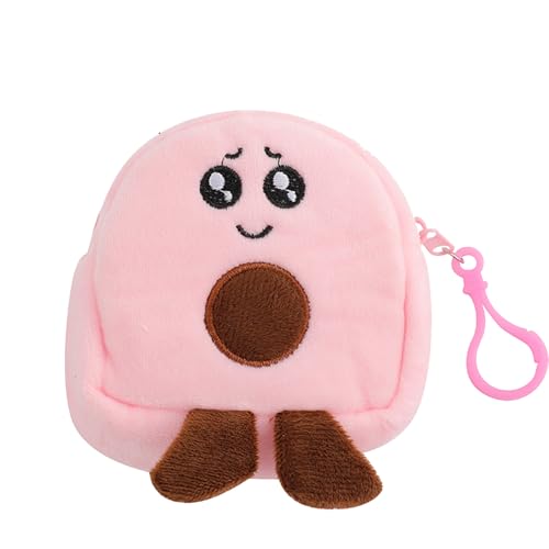 LearnLyrics Niedliche Avocado-Plüsch-Münzgeldbörse | Obst-kleine Geldbörse für Kleingeld, Cartoon-Plüsch, modischer Avocado-Plüsch-Taschen-Anhänger, kleine weiche Münzbörse für Headset, Lippenstift von LearnLyrics