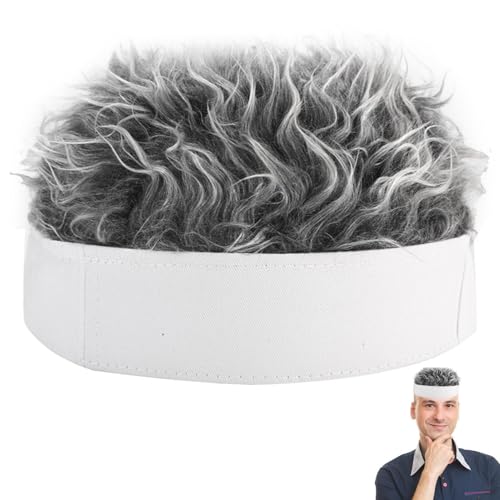 LearnLyrics Perückenhut mit Spitzenborsten – Retro- und lustiger Hut mit befestigter Perücke für Herren, Kopfbedeckung für Damen und Herren von LearnLyrics