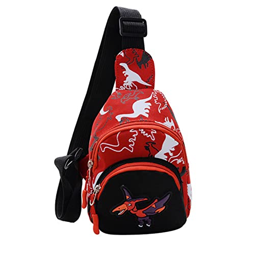 LearnLyrics Rucksack mit Schultergurt für und Mädchen, Dinosaurier-Umhängetasche, rot, Se référer au descriptif, Siehe Beschreibung von LearnLyrics