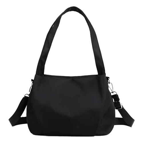 LearnLyrics Wasserdichte Handtasche aus Nylon, Reisetasche mit Schultergurt für Damen | wasserdichte Gürteltasche | Mehrzweck-Umhängetasche mit Doppelreißverschluss für Valentinstag, Schwarz , Se von LearnLyrics