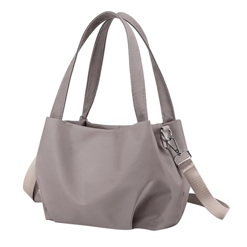 LearnLyrics Wasserdichte Handtasche aus Nylon, Reisetasche mit Schultergurt für Damen | wasserdichte Gürteltasche | Mehrzweck-Umhängetasche mit Doppelreißverschluss für Valentinstag, grau, Se référer von LearnLyrics
