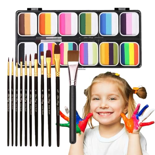 Machen Sie Palette, Make-up-Palette für Erwachsene, professionelles Gesicht und Körperbemalung mit 12 Farben, Regenbogenfarben, Gesichtsbemalung von LearnLyrics