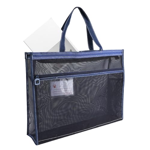 Mesh-Reißverschlusstaschen, Mesh-Kunsttasche, Mesh-Reißverschluss-Aktentaschen,17 X 13 X 4,4 Zoll Transparenter Aktenorganizer Mit Griff Und Reißverschluss | A3-Einkaufstasche Für Poster, Malerei von LearnLyrics