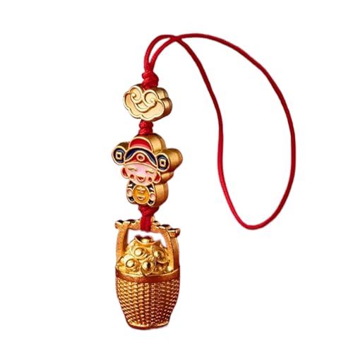 Reichtum Ornament – Cai Shen Anhänger Geldbörse Charm – Anhänger zieht Geld Glück Handyanhänger Glückstalisman für Männer Frauen, Refer to description von LearnLyrics