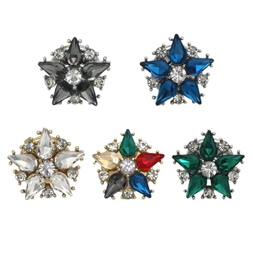 Strass-Knopfabdeckungen | Set mit 5 Nähknöpfen | Stern-Kleidungsknopfabdeckung, stilvolle Manschettenknöpfe, Knopfabdeckung für Damen und Herren von LearnLyrics