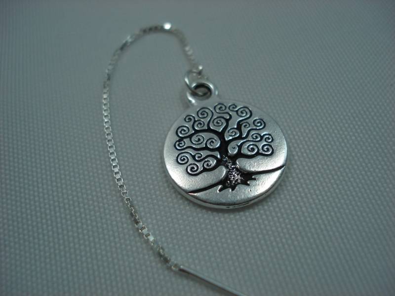 Baum Des Lebens Charms Auf Sterling Ohr Threads - Einfädler Ohrringe Oder Halskette Kostenloser Versand in Die Usa von LeasEarThreads