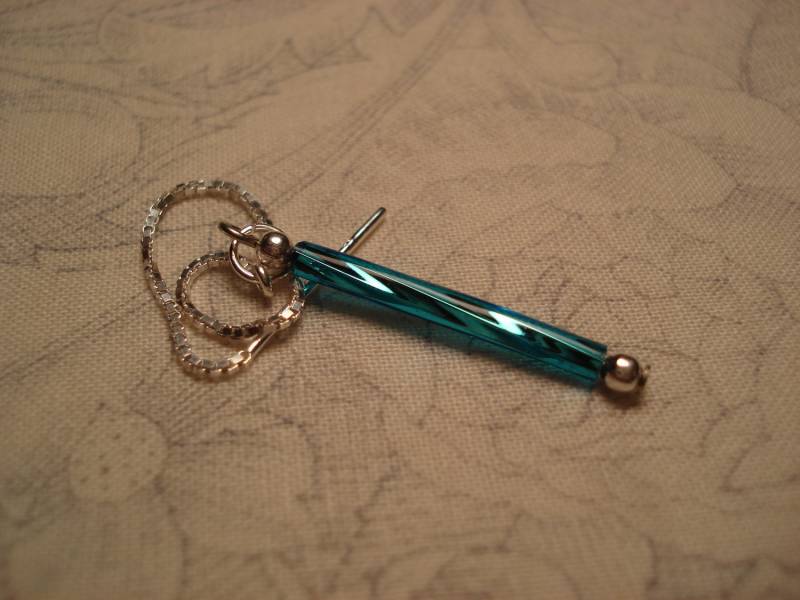 Blaue Streifen Auf Sterling Ohrgewinden-Einfädler Ohrringe - Halskette -Kostenloser Versand Nach Usa von LeasEarThreads