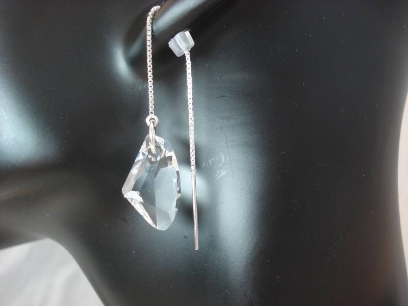 Einzigartige Swarovski-Kristallen Auf Threads-Einfädler Ohrstecker Sterling Oder Halskette Versandkostenfrei Us - Klar von LeasEarThreads