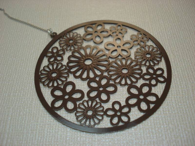 Große Braune Daisy Filigran Auf Sterling Einfädler Ohrringe Oder Halskette-Ohr Threads-Kostenloser Versand in Usa von LeasEarThreads