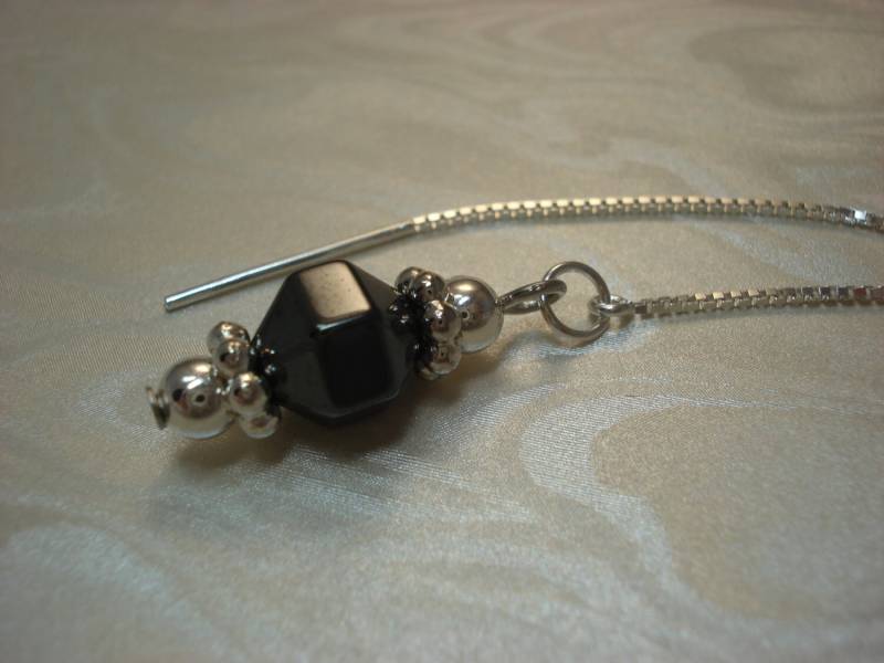 Hämatitperlen Auf Threads - Einfädler Ohrstecker Sterling Oder Halskette-Kostenloser Versand in Usa von LeasEarThreads