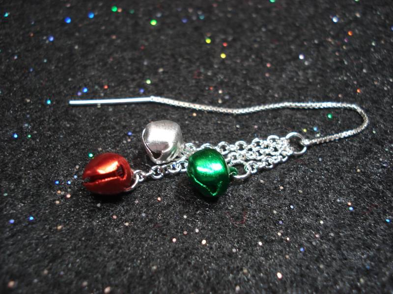 Jingle Bell Auf Sterling Ohr Gewinde - Einfädler Ohrringe Oder Halskette-Kostenloser Versand in Usa von LeasEarThreads