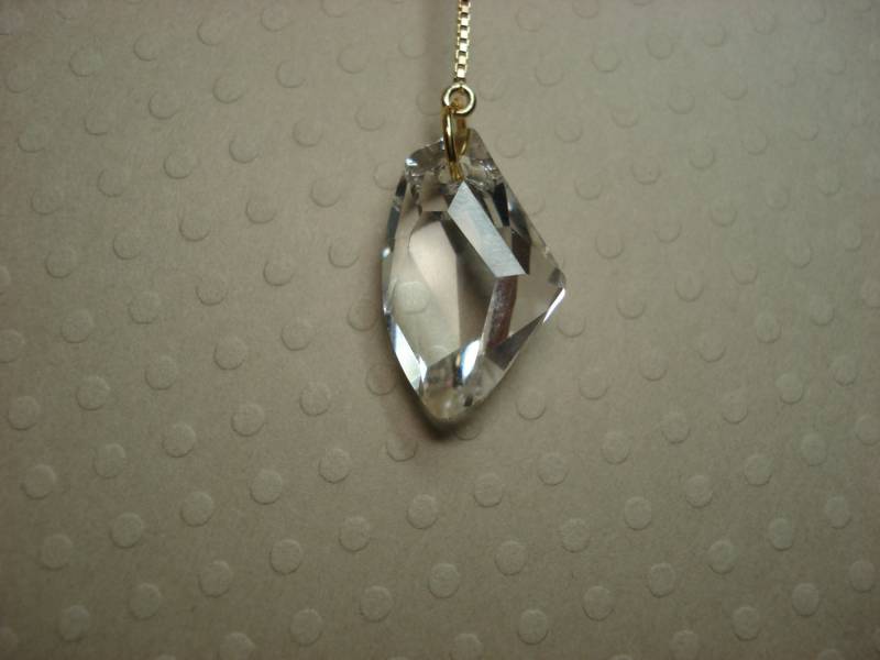 Klare Swarovski Kristalle Auf Vergoldeten Ohrfäden-Einfädler Ohrringe - Vermeil-Versandkostenfrei von LeasEarThreads