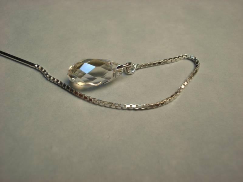 Klare Teardrop Swarovski-Kristalle Auf Sterling Ohrgewinde - Kostenloser Versand in Die Usa Threader Ohrringe Oder Halskette von LeasEarThreads