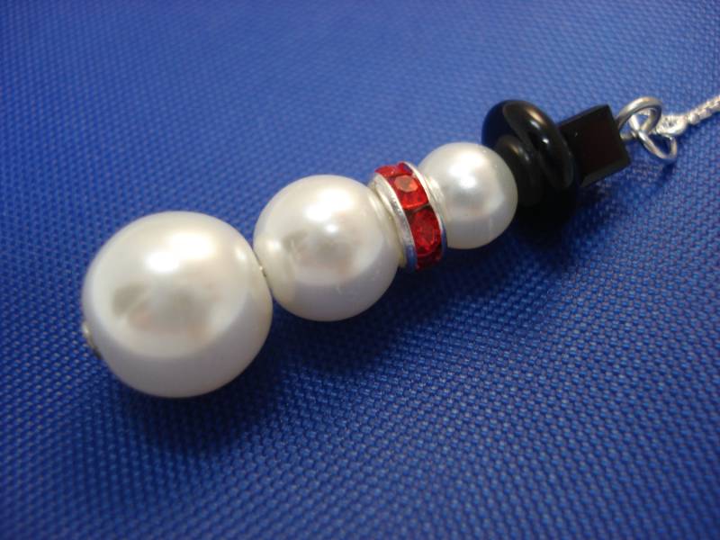 Schneemänner Auf Sterling Ohr Threads-Kostenloser Versand Für Us - Einfädler Ohrringe Oder Kette von LeasEarThreads