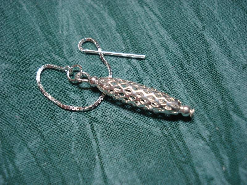 Silber Korb Weben Perlen Auf Sterling Ohr Fäden - Threader Ohrringe Oder Halskette-Free Versand An U.s. von LeasEarThreads