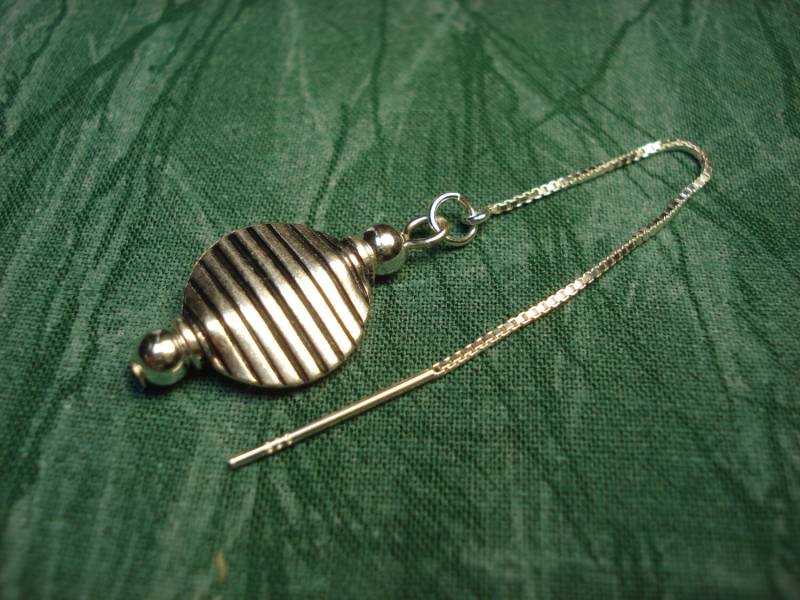 Silber Streifen Scheiben Auf Sterling Ohr Fäden - Threader Ohrringe Oder Halskette-Free Versand in Die Usa von LeasEarThreads