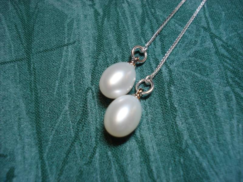 Süßwasserperlen Auf Sterling Silber Ohrfäden-Threader Ohrringe Oder Halskette-Echt Perlen-Versandkostenfrei Nach Usa von LeasEarThreads