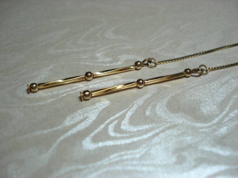 Vergoldete Bars Auf Vergoldeten Ohr Fäden - Threader Ohrringe Vermeil-Free Versand in Die Usa von LeasEarThreads