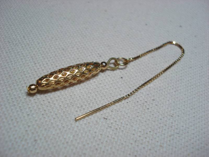 Vergoldete Korb Weben Perlen Auf Vergoldeten Einfädler Ohrringe - Vermeil-Ohr Fäden-Kostenloser Versand in Die Usa von LeasEarThreads