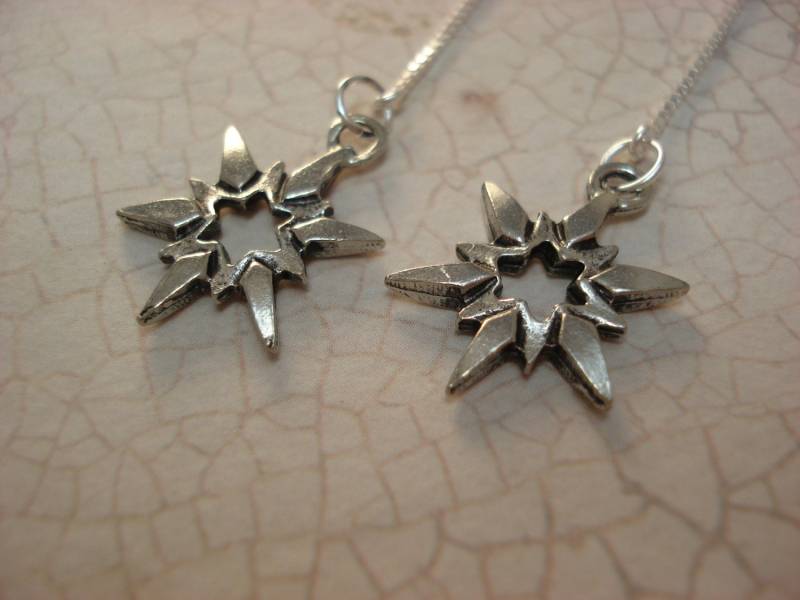 Zinnsterne Auf Sterlingohrfäden - Fädelohrringe Oder Halskette - Versandkostenfrei in Die Usa von LeasEarThreads