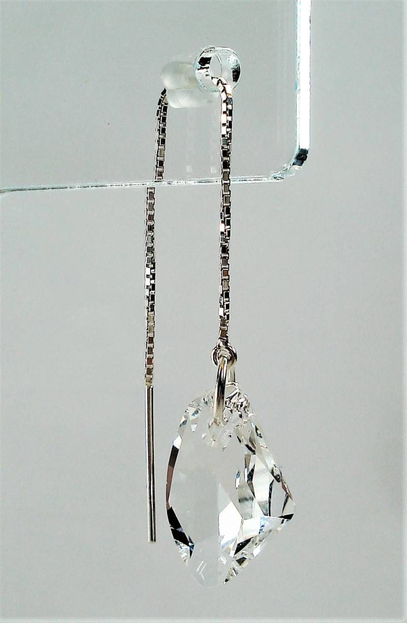 sterling Silber Und Klare Swarovski Kristall Ohrgewinde-Einfädler Ohrringe Oder Halskette-Kostenloser Versand Nach Usa von LeasEarThreads