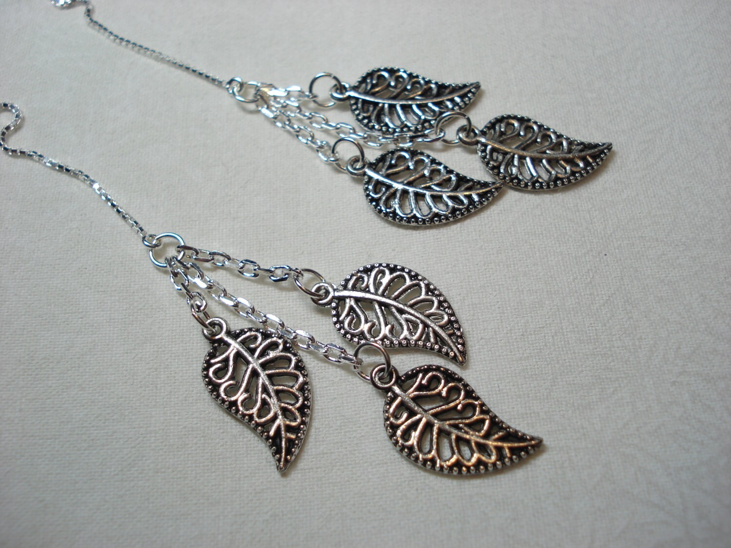 sterling Threader Ohrringe Mit Silber Blatt Trio-Oder HalsketteOhr-Threads-Kostenloser Versand in Die Usa sterling Threader Ohrringe Mit Silber Blatt Trio-Oder HalsketteOhr-Threads-Kostenloser Versand in Die Usa von LeasEarThreads