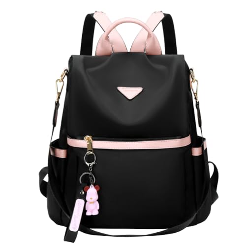 Leathario Damen Rucksack klein，Rucksack Anti Diebstahl，Rusack für Mädchen Und Fraun，Cityrucksack Modern Elegant zur Schule Arbeit Reise, Schwarz, Große Kapazität von Leathario