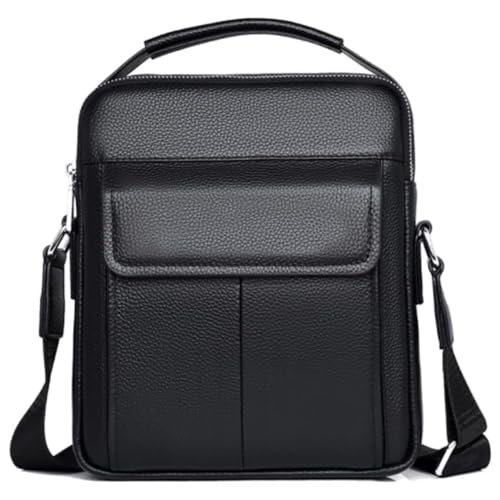 Leathario Herren Umhängetasche Klein Leder Schultertasche Herrentasche mit Großer Kapazität für Alltag Freizeit Arbeit Gelbbraun von Leathario