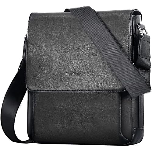 Leathario Herren Umhängetasche aus Veagnem Leder,Schultertasche mit Großer Kapazität, Herrentasche für Alltag Freizeit Arbeit Leathario Herren Umhängetasche aus Veagnem Leder,Schultertasche mit Großer Kapazität, Herrentasche für Alltag Freizeit Arbeit von Leathario