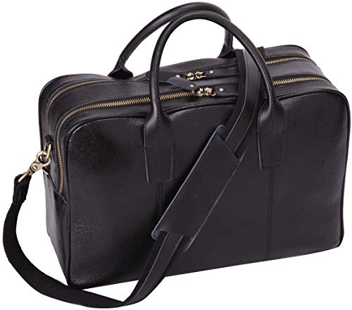 Leathario Herren Echtleder Aktentasche Ledertasche Handtasche Laptoptasche für Business Vintage Schwarz von Leathario