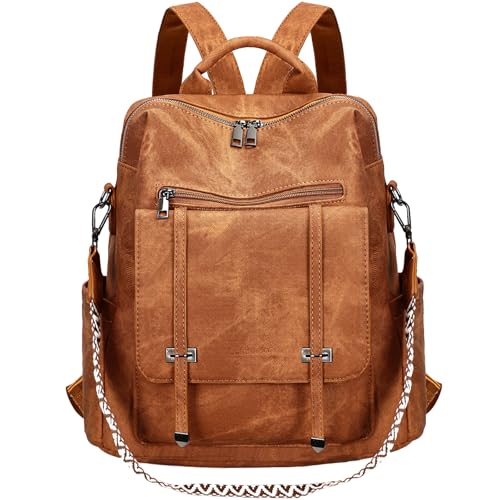 Leathario Rucksakck Damen Wasserdicht,Veganes Leder Cityrucksack,Rucksackhandtasche Mittelgroß, Diebstahlsich Tagesrucksack für Büro,Pendeln,Arbeit,Leicht Elegant Backpack Women Groß für Reise,Braun Leathario Rucksakck Damen Wasserdicht,Veganes Leder Cityrucksack,Rucksackhandtasche Mittelgroß, Diebstahlsich Tagesrucksack für Büro,Pendeln,Arbeit,Leicht Elegant Backpack Women Groß für Reise,Braun von Leathario