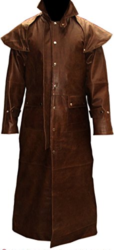 Herren Trenchcoat aus echtem Leder, für Staubwedel, Jagd, Steampunk, Van Helsing, braun, XS von Leather Addicts