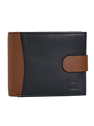 Leather Zentrum Black & Tan Casual Bi-Fold Leather Men's Wallet (7 Card Slots), Black, One Size, Casual von Leather Zentrum