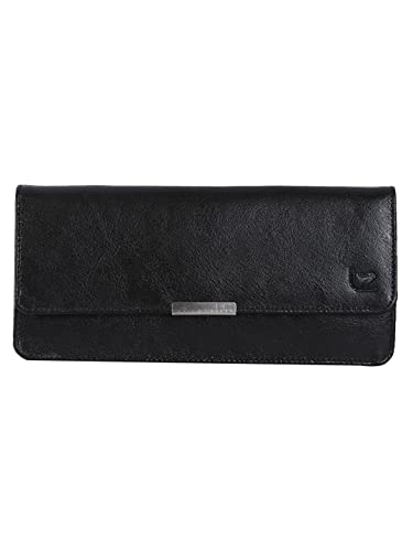 Leather Zentrum Schwarze Leder-Clutch für Damen, schwarz, Einheitsgröße, klassisch von Leather Zentrum