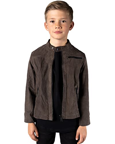 Crone Mini Epic Kinder Lederjacke Unisex Leder Jacke für Kids Echtleder (5-6 Jahre, Togo (Nubukleder)) von Leather