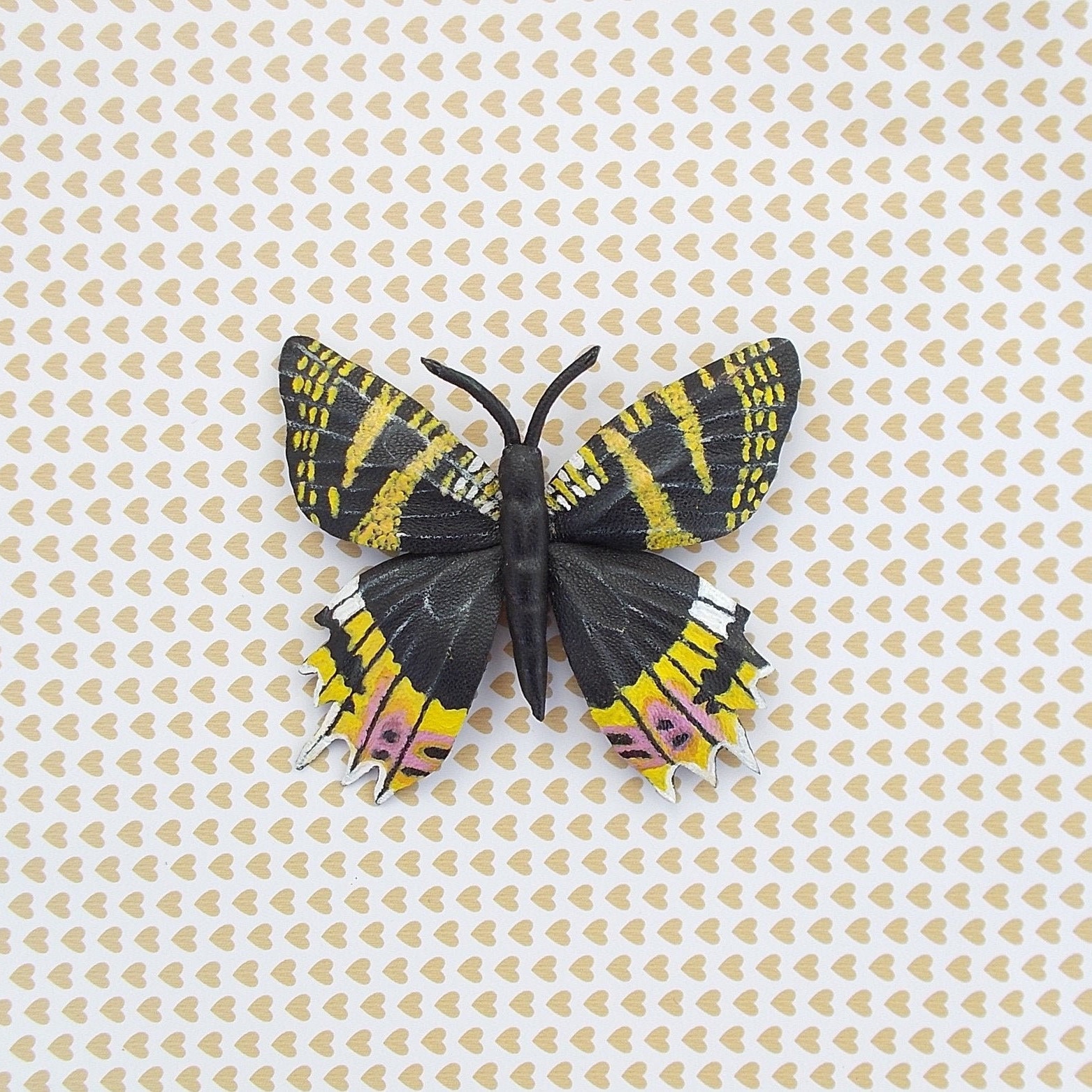 Leder Brosche, Schmetterling, Brosche Gelber Schmetterling Für Ein Kleid, Lederjubiläum, Schmetterlingszubehör von Leather3DArtGallery