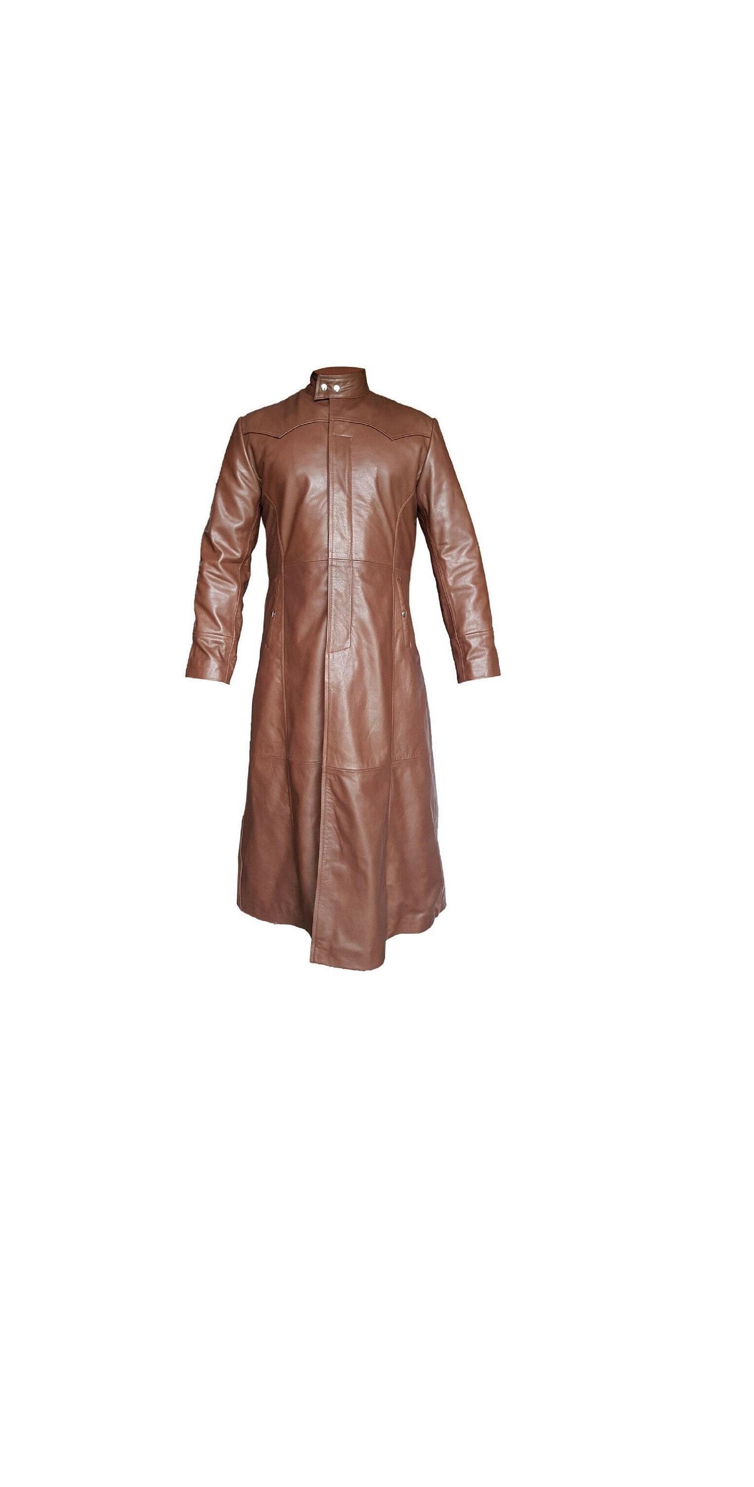 Herren Handgemachte Leder Duster Echtes Rindsleder Braunes Trenchcoat Steampunk Mantel Männer Langer Anpassen von LeatherApparelUKLTD