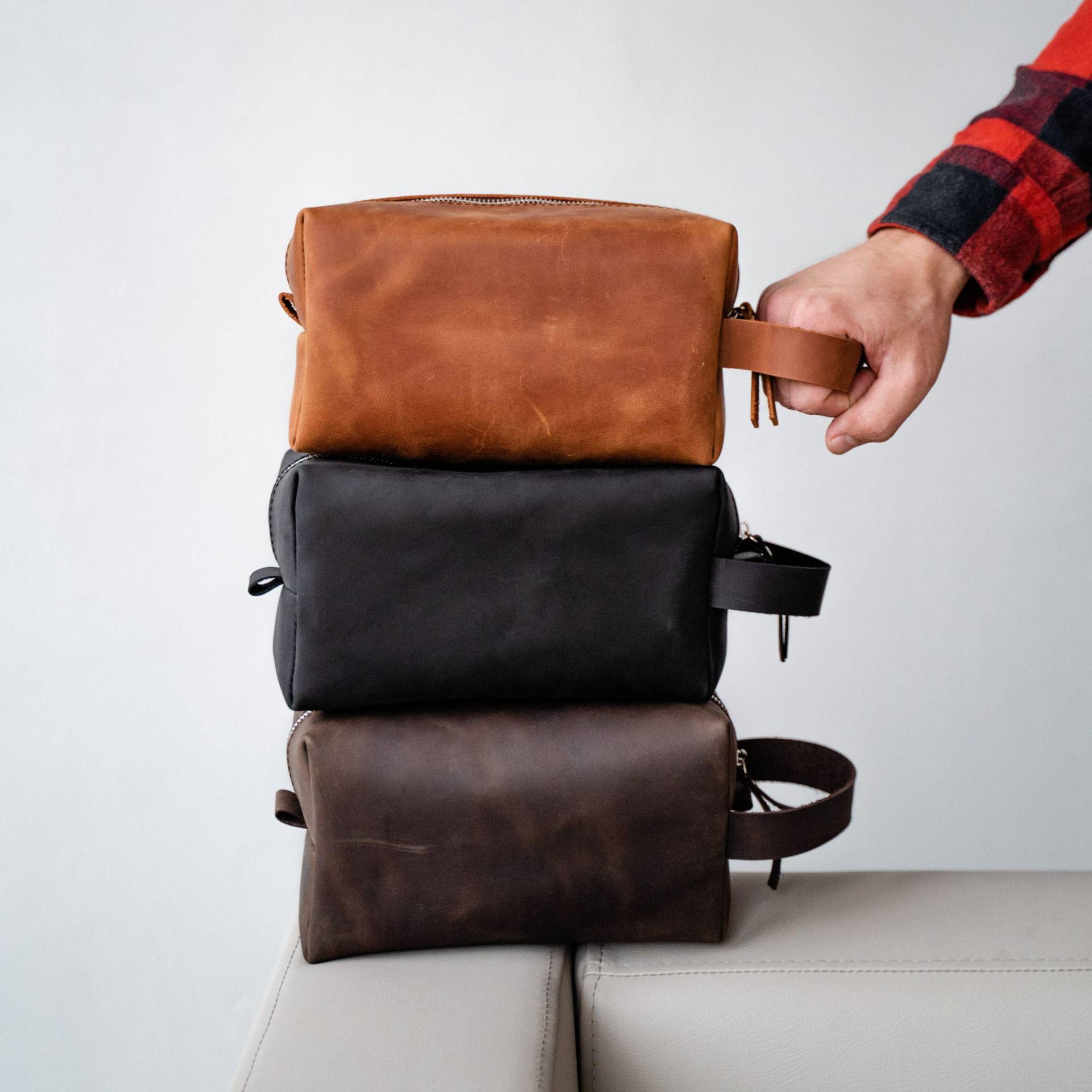 Leder Dopp Kit, Personalisiertes Kulturtasche Für Herren, Weihnachtsgeschenk von LeatherArtShowroom