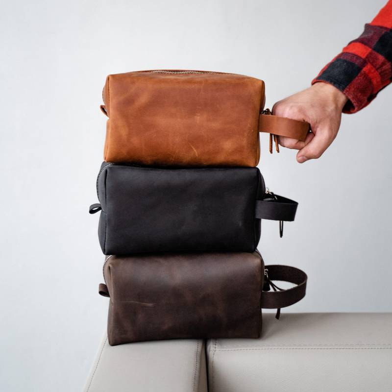 Leder Dopp Kit, Personalisiertes Kulturtasche Für Herren, Weihnachtsgeschenk von LeatherArtShowroom