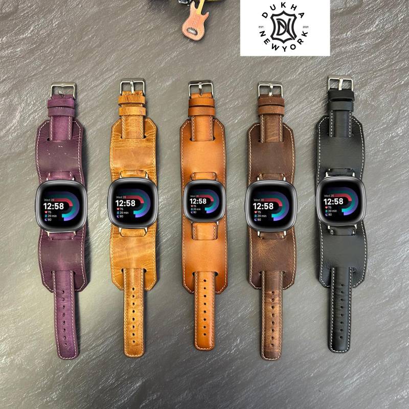 Fitbit Versa 4/3/Sense 2 Watch Band Custom Christmas Gift Men & Women Bracelet Sport Personalised Genuine Leather Weichnachtsgeschenk von LeatherBagOne