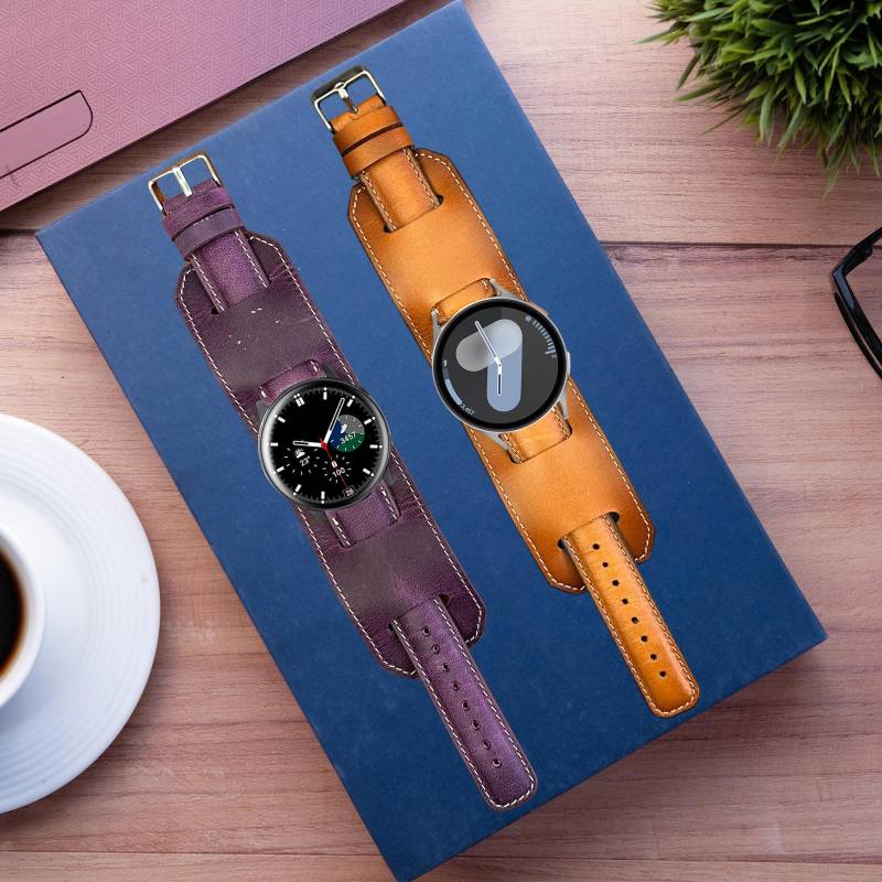 Personalised Samsung Galaxy 4 5 6 7 Smart Active 2 Custom Christmas Gift Men & Women Bracelet Sport Genuine Leather Band Weichnachtsgeschenk von LeatherBagOne