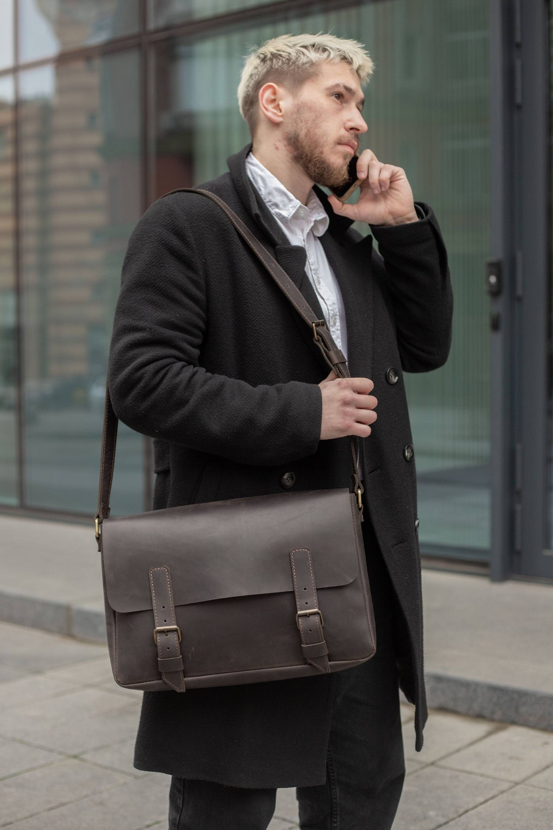 Herren Ledertasche, Echtes Laptoptasche, Geschenk Für Papa, Vatertage, Männer, Männer von LeatherGiftStudio